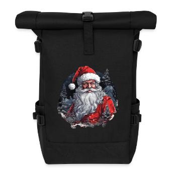 Weihnachtsmann - Rolltop Rucksack - Schwarz - Vorne