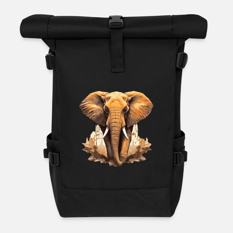 Elefant - Rolltop Rucksack - Schwarz