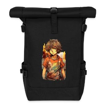 Anime Boy - Rolltop Rucksack - Schwarz - Vorne