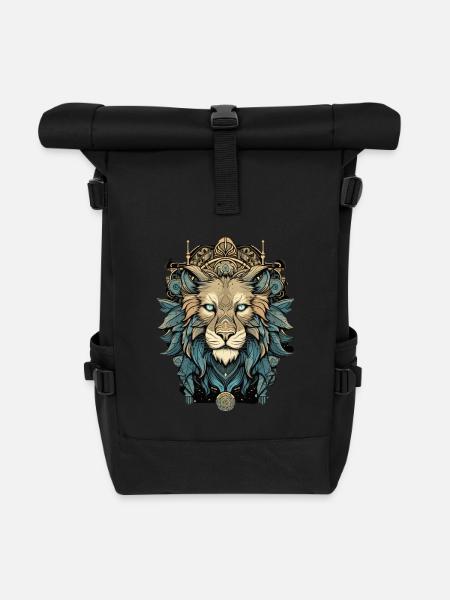 Löwe - Rolltop Rucksack - Schwarz