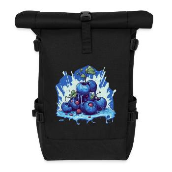 Blaubeere - Rolltop Rucksack - Schwarz - Vorne