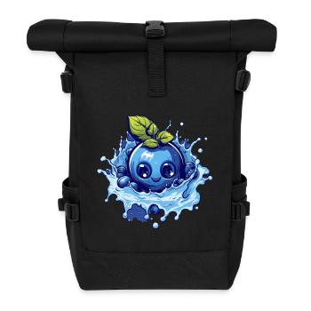 Blaubeere - Rolltop Rucksack - Schwarz - Vorne