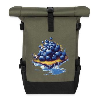 Blaubeere - Rolltop Rucksack - Olive/Schwarz - Vorne