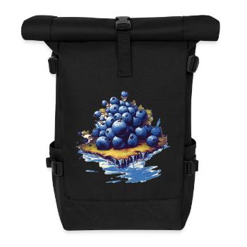 Blaubeere - Rolltop Rucksack - Schwarz - Vorne