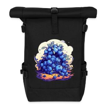 Blaubeere - Rolltop Rucksack - Schwarz - Vorne