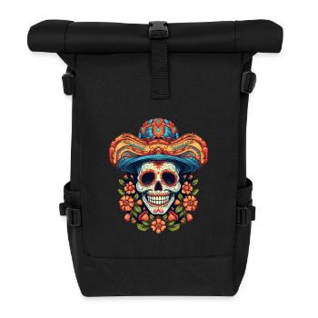 Cinco de Mayo Skull - Roll Top Backpack - black - Front
