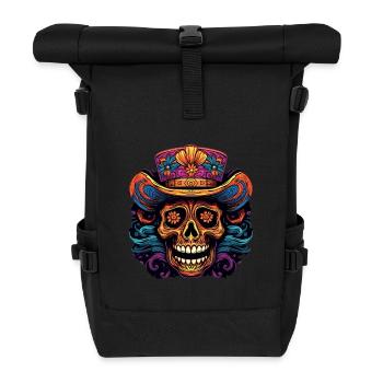 Cinco de Mayo Skull - Roll Top Backpack - black - Front