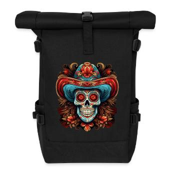 Cinco de Mayo Skull - Roll Top Backpack - black - Front