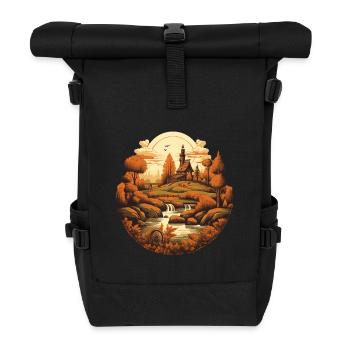Autumnal landscape - Roll Top Backpack - black - Front