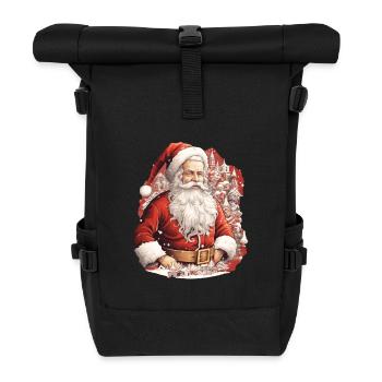 Weihnachtsmann - Rolltop Rucksack - Schwarz - Vorne