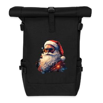 Weihnachtsmann - Rolltop Rucksack - Schwarz - Vorne