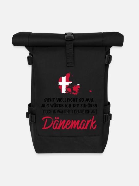 In Wahrheit denke ich an Dänemark - Rolltop Rucksack - Schwarz