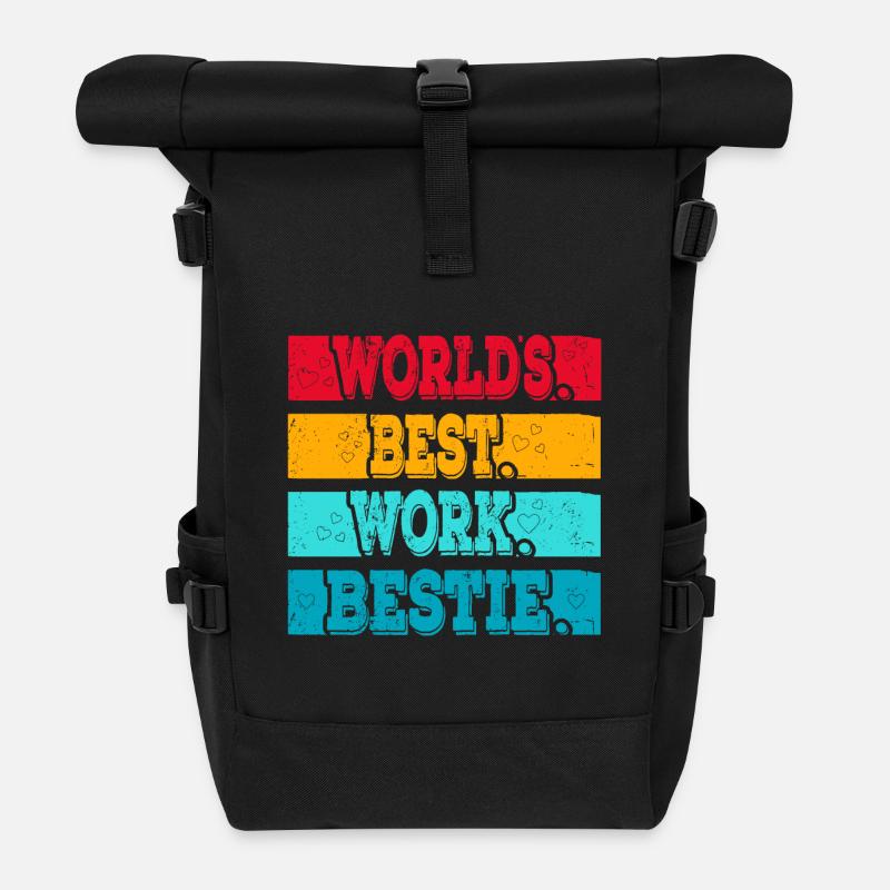 Worlds best Work Bestie Support Mitarbeiter - Rolltop Rucksack - Schwarz