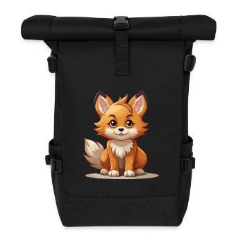 Fuchs - Kawaii Style - Rolltop Rucksack - Schwarz - Vorne