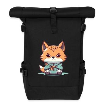 Fuchs - Kawaii Style - Rolltop Rucksack - Schwarz - Vorne