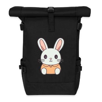 Hase - Kawaii Style - Rolltop Rucksack - Schwarz - Vorne
