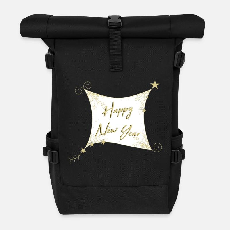 HAPPY NEW YEAR - Rolltop Rucksack - Schwarz