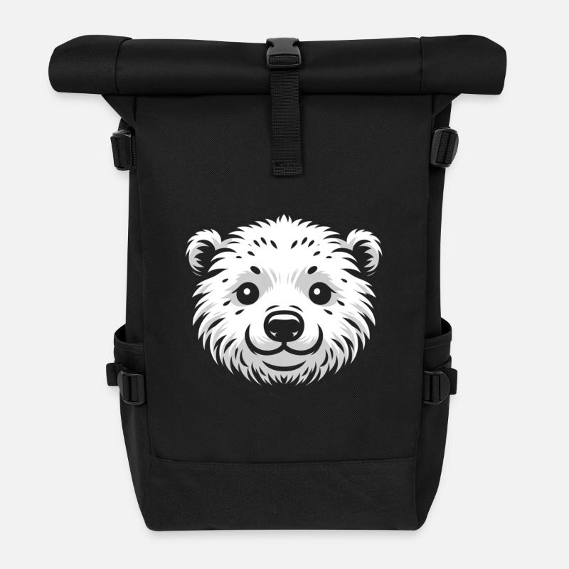 Eisbär Baby - Rolltop Rucksack - Schwarz