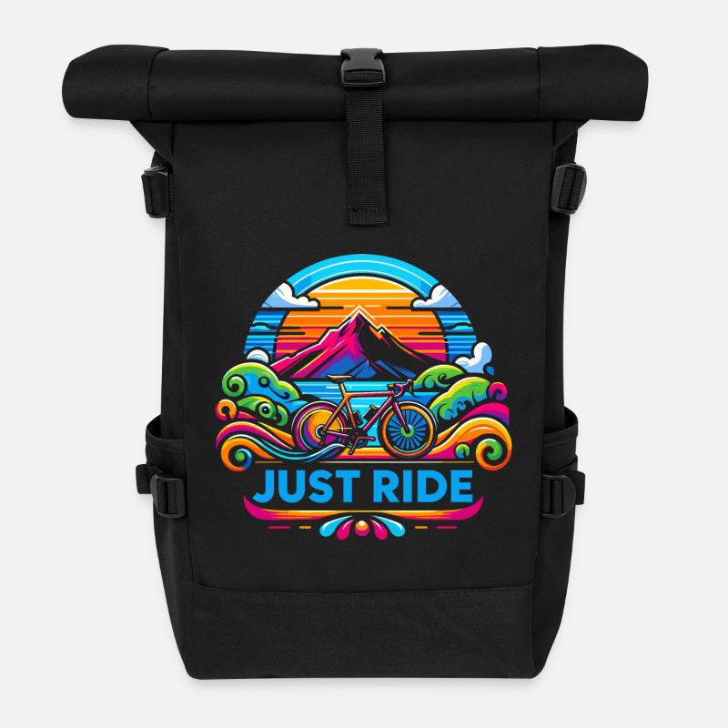 Just Ride Fahrrad - Just Ride - Rolltop Rucksack - Schwarz