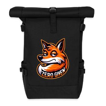 Zéro donné - Illustration de renard - Sac à dos roll top - noir - Devant