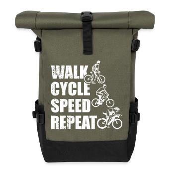 Zeitplan für Radfahrer - Rolltop Rucksack - Olive/Schwarz - Vorne