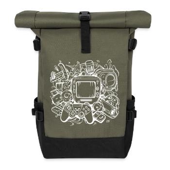 PC Gaming Grafik - Rolltop Rucksack - Olive/Schwarz - Vorne