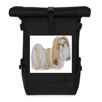 Lhasa Apso sticks - Roll Top Backpack - black - Front