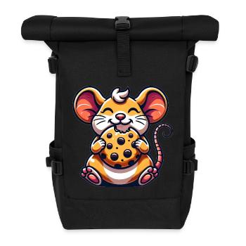 Süße Maus Keks Nachtisch Cartoon - Rolltop Rucksack - Schwarz - Vorne
