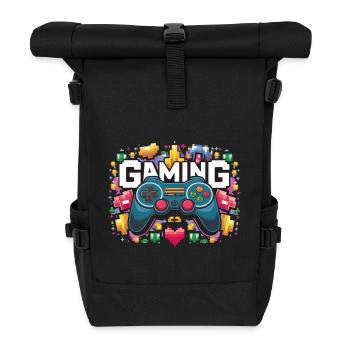 Gaming - Controller - Rolltop Rucksack - Schwarz - Vorne