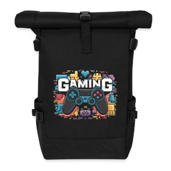 Gaming - Controller - Rolltop Rucksack - Schwarz - Vorne