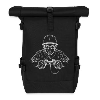 Croquis du joueur - Sac à dos roll top - noir - Devant