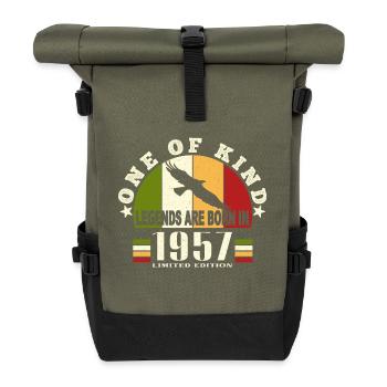 Legend Born 1957 anniversaire 67 ans - Sac à dos roll top - olive/noir - Devant