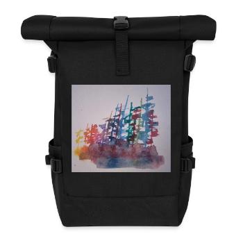 Wald - Rolltop Rucksack - Schwarz - Vorne