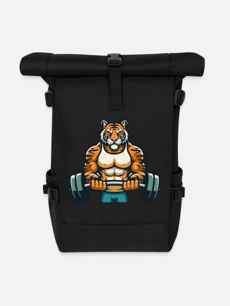 TIGER FITNESSSTUDIO - Rolltop Rucksack - Schwarz