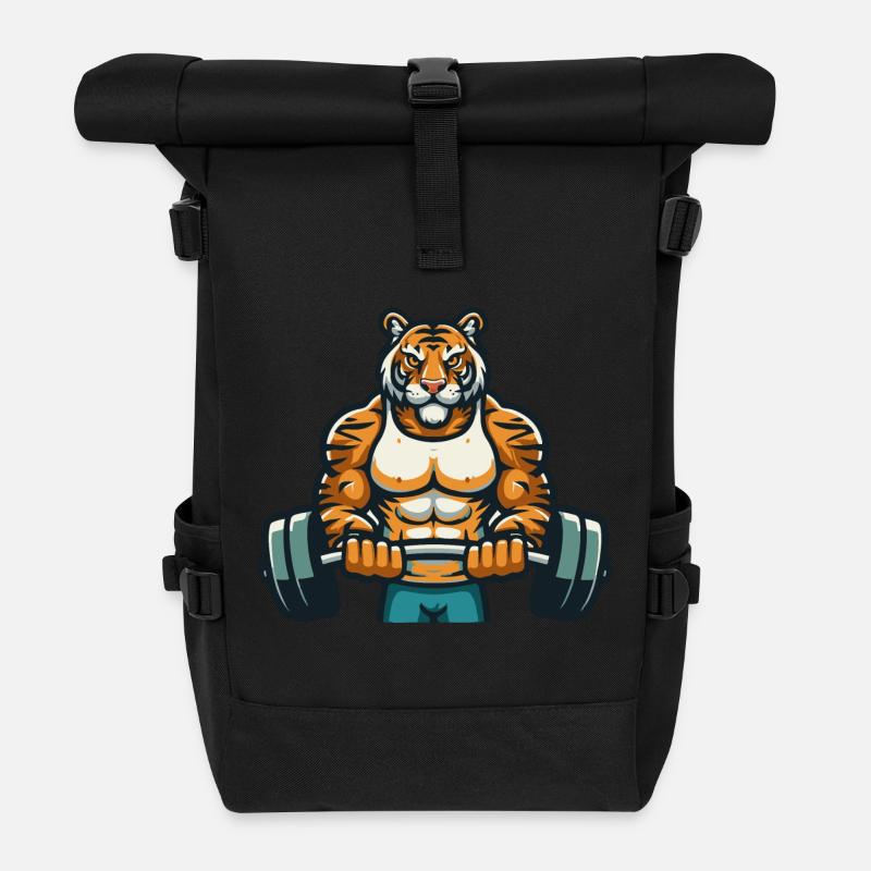 TIGER FITNESSSTUDIO - Rolltop Rucksack - Schwarz