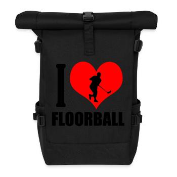 Floorball Ballsport Innebandy Unihockey - Roll Top Backpack - black - Front