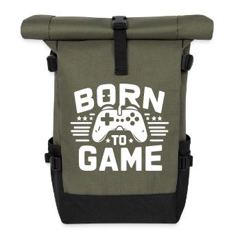 Born to Game - Roll Top Backpack - olive/black - Front