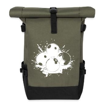 Billardkugeln Graffiti - Rolltop Rucksack - Olive/Schwarz - Vorne