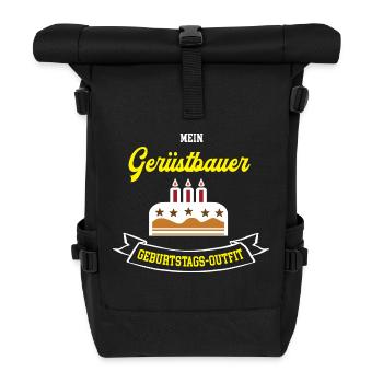 Gerüstbauer Geburtstag Geburtstagsgeschenk Geb - Rolltop Rucksack - Schwarz - Vorne