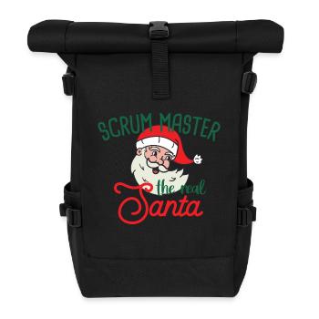 Scrum Master xmas the real Santa Christmas - Roll Top Backpack - black - Front