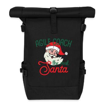 Agile Coach Noël, le vrai Noël du Père Noël - Sac à dos roll top - noir - Devant