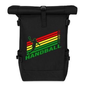Handball Handballfan Sprungwurf Handballer - Rolltop Rucksack - Schwarz - Vorne