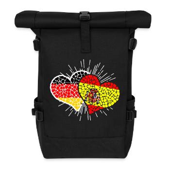 Deutschland Spanien Herzen Fußball Länderspiel - Rolltop Rucksack - Schwarz - Vorne