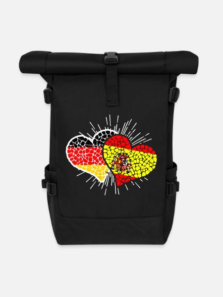 Deutschland Spanien Herzen Fußball Länderspiel - Rolltop Rucksack - Schwarz