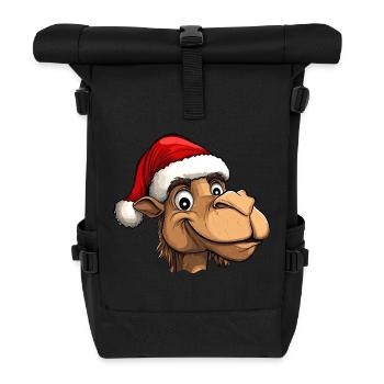 Camel Santa Claus - Roll Top Backpack - black - Front