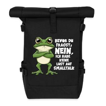 Bevor Du Fragst Nein Keine Lust Auf Smalltalk - Rolltop Rucksack - Schwarz - Vorne