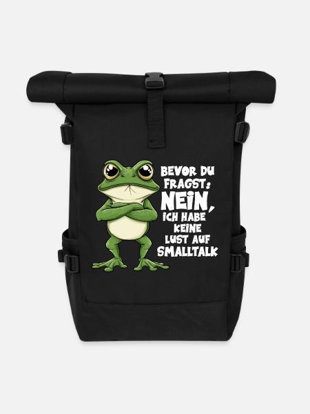 Bevor Du Fragst Nein Keine Lust Auf Smalltalk - Rolltop Rucksack - Schwarz