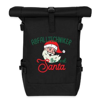 Waste technician the real Santa Christmas - Roll Top Backpack - black - Front