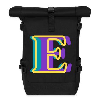 Mehrfarbiger Buchstabe e – originelle Geschenkidee - Rolltop Rucksack - Schwarz - Vorne