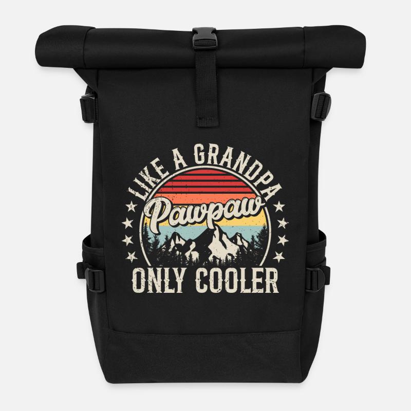 Like A Grandpa Pawpaw Only Cooler Fathers Day - Roll Top Backpack - black